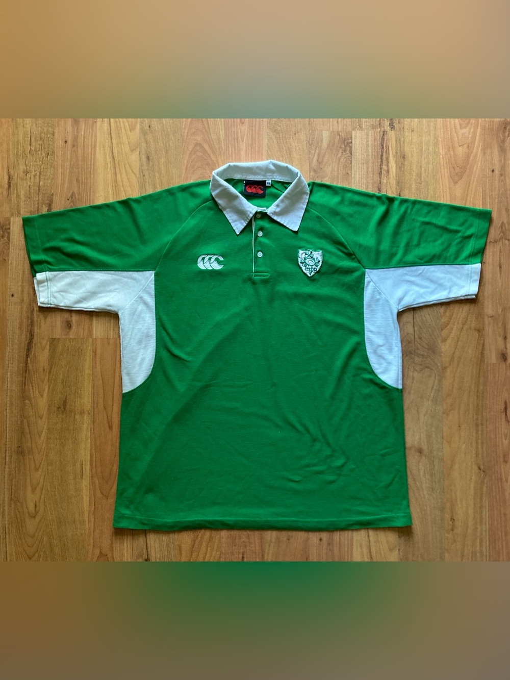 VTG Ireland Canterbury Mens XXL Home Rugby Jersey Short Sleeve Polo Shirt